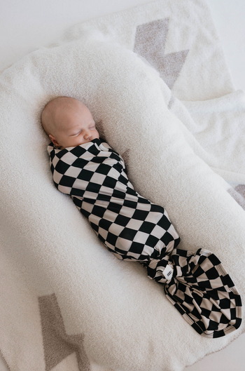 Bamboo Swaddle | Black Checkerboard