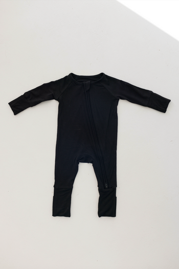 Bamboo Zip Pajamas | Midnight Black