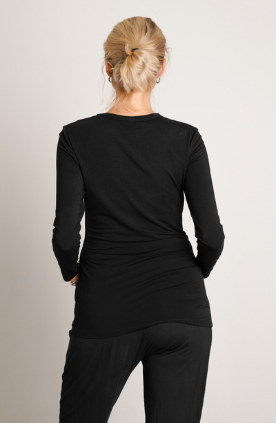 NOM Maternity Liv Long Sleeve Crew Neck Tee