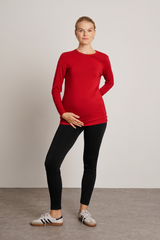 NOM Maternity Liv Long Sleeve Crew Neck Tee