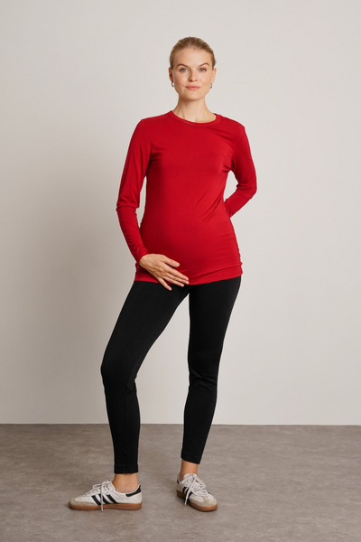 NOM Maternity Liv Long Sleeve Crew Neck Tee