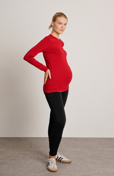 NOM Maternity Liv Long Sleeve Crew Neck Tee