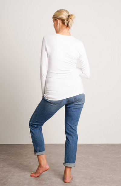 NOM Maternity Liv Long Sleeve Crew Neck Tee