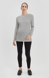 NOM Maternity Liv Long Sleeve Crew Neck Tee