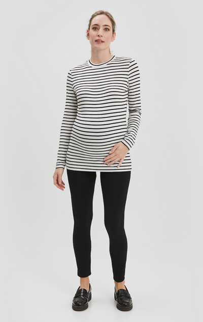 NOM Maternity Liv Long Sleeve Crew Neck Tee