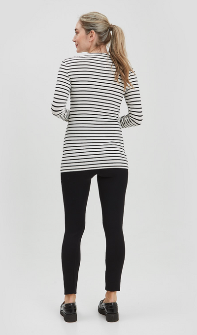 NOM Maternity Liv Long Sleeve Crew Neck Tee