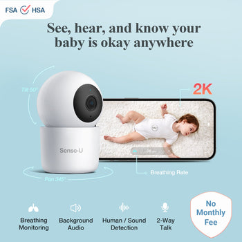 Sense-U AI 2K PTZ Baby Camera – Smart Baby Monitoring with AI Detection