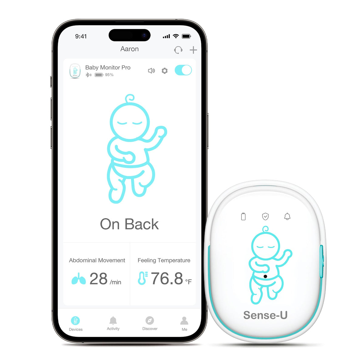 Sense-U Baby Monitor Pro+ – Heart Rate & Temp Alerts | Euromallusa