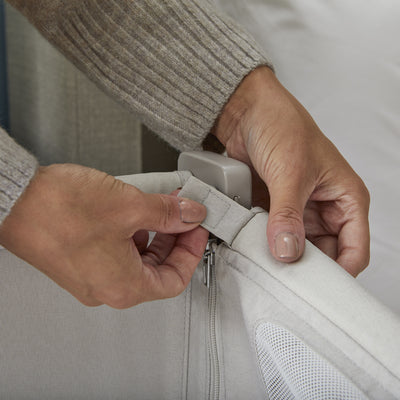 Shnuggle Air Lite Bedside Bassinet | Infant Crib | Height Adjustable Baby Bed with Mattress + 1 Waterproof + 2 White Sheets