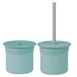 2-in-1 Silicone Drink & Snack Cup with Straw – 6oz (180ml) Mini Cup