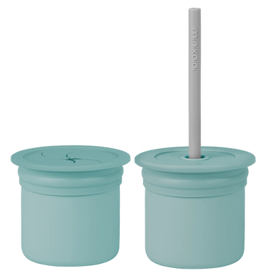 2-in-1 Silicone Drink & Snack Cup with Straw – 6oz (180ml) Mini Cup