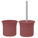 2-in-1 Silicone Drink & Snack Cup with Straw – 6oz (180ml) Mini Cup
