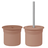 2-in-1 Silicone Drink & Snack Cup with Straw – 6oz (180ml) Mini Cup