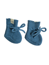 Organic Cotton Sock Booties - Denim Blue