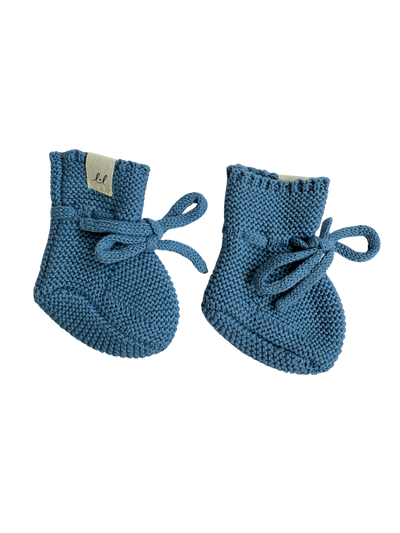 Organic Cotton Sock Booties - Denim Blue