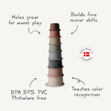 Mushie Stacking Cups Toy – Rundetårn Stacking Tower for Toddlers