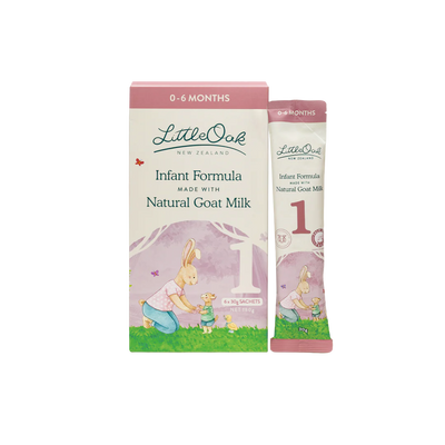 LittleOak Goat Milk Infant Formula Stage 1 A2 Olive Oil Travel Sachets 6x30g