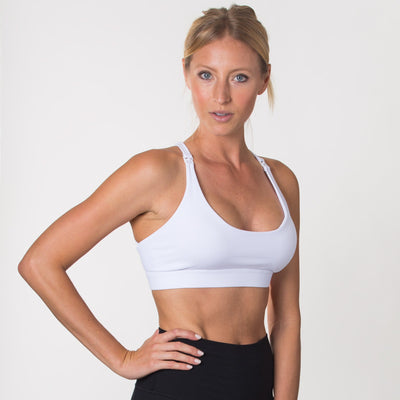 Océane 2 - Medium Support Nursing Sport Bra No Pumping (Blanc)