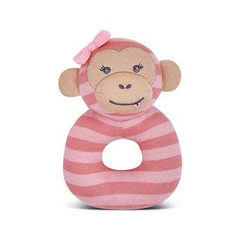 Apple Park Maggie Monkey Organic Cotton Teething Rattle