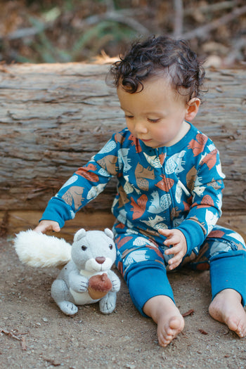 Apple Park Bamboo Blend Convertible Coverall - Squirrel Scurry