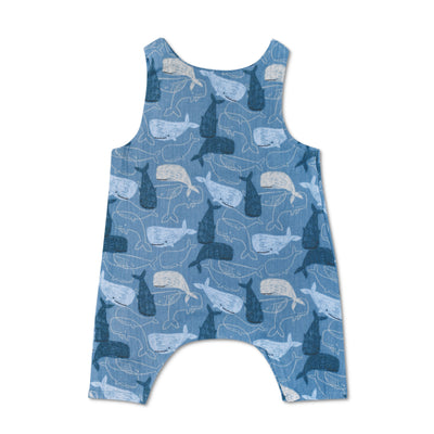 Apple Park Muslin Snap Jumpsuit - Whale Tales