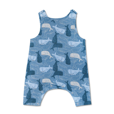 Apple Park Muslin Snap Jumpsuit - Whale Tales