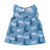 Apple Park Muslin Flutter Sleeve Dress - Whale Tales