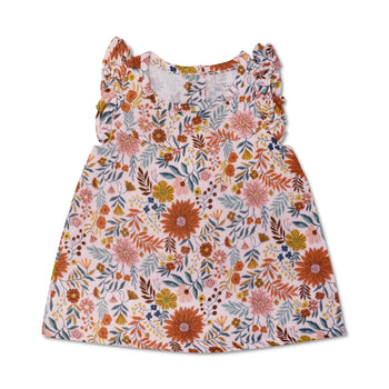 Apple Park Muslin Flutter Sleeve Dress - Zinnia Bloom