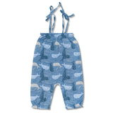 Apple Park Muslin Tie Shoulder Jumpsuit - Whale Tales
