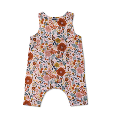 Apple Park Muslin Snap Jumpsuit - Zinnia Bloom