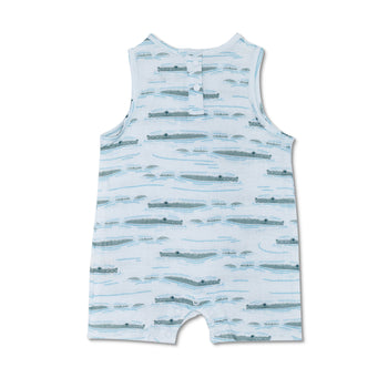 Apple Park Muslin Sleeveless Coverall - Alligator Isle