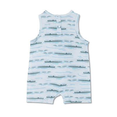 Apple Park Muslin Sleeveless Coverall - Alligator Isle