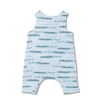 Apple Park Muslin Snap Jumpsuit - Alligator Isle