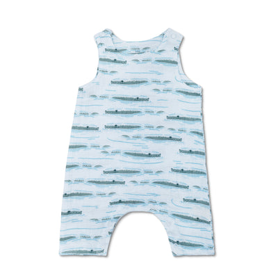 Apple Park Muslin Snap Jumpsuit - Alligator Isle