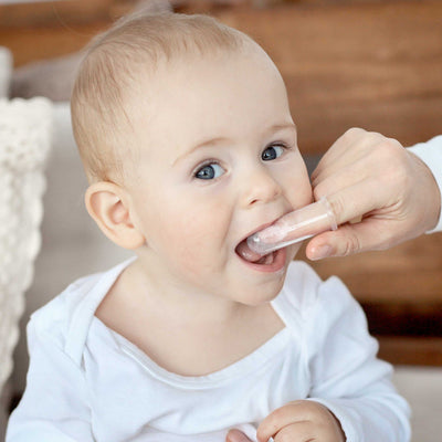 Haakaa Silicone Finger Toothbrush Set for Babies with Storage Case