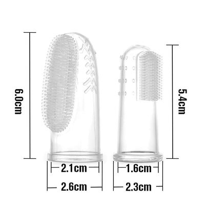 Haakaa Silicone Finger Toothbrush Set for Babies with Storage Case