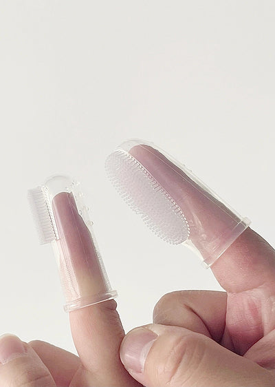 Haakaa Silicone Finger Toothbrush Set for Babies with Storage Case