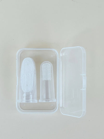 Haakaa Silicone Finger Toothbrush Set for Babies with Storage Case