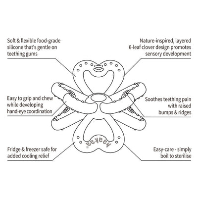 Haakaa Silicone Clover Teether – 100% Food Grade Silicone Teething Toy