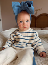 Classic Bow Headband - Denim Blue