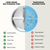 Stainless Steel Plate Set of 2 (Butter Yellow & Baby Blue)