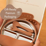 Stainless Steel Baby Feeding Set 6+ Months - Mocha Mousse