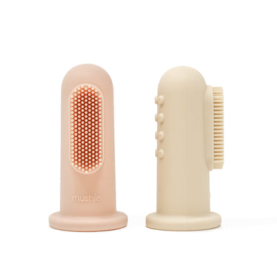 Mushie Finger Toothbrush Set – Silicone Baby Toothbrush