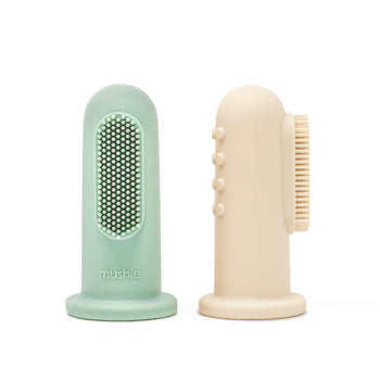 Mushie Finger Toothbrush Set – Silicone Baby Toothbrush