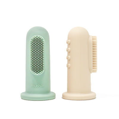 Mushie Finger Toothbrush Set – Silicone Baby Toothbrush