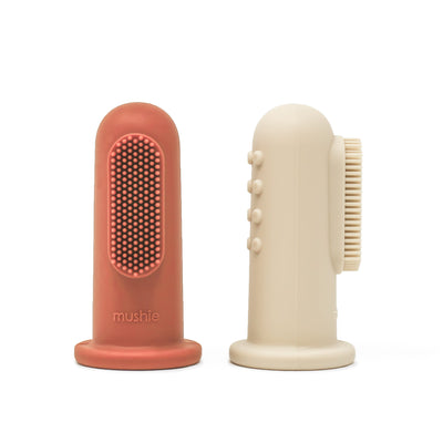 Mushie Finger Toothbrush Set – Silicone Baby Toothbrush