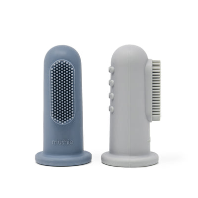 Mushie Finger Toothbrush Set – Silicone Baby Toothbrush