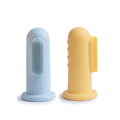 Mushie Finger Toothbrush Set – Silicone Baby Toothbrush