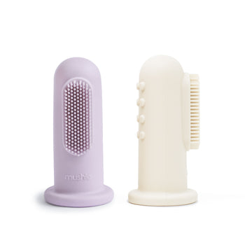 Mushie Finger Toothbrush Set – Silicone Baby Toothbrush