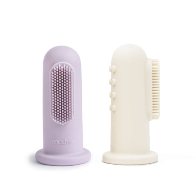 Mushie Finger Toothbrush Set – Silicone Baby Toothbrush